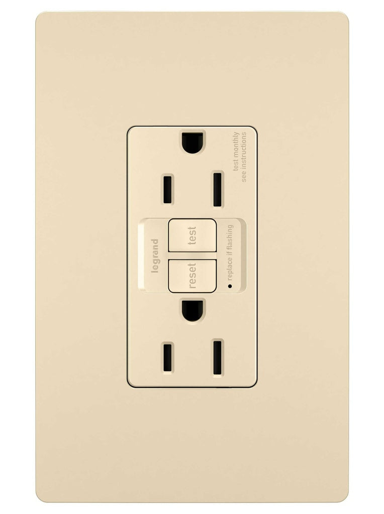 Legrand Canada - Tamper-Resistant 15A Duplex Self-Test GFCI Receptacles with SafeLock Protection - Ivory- Union Lighting Luminaires Decor