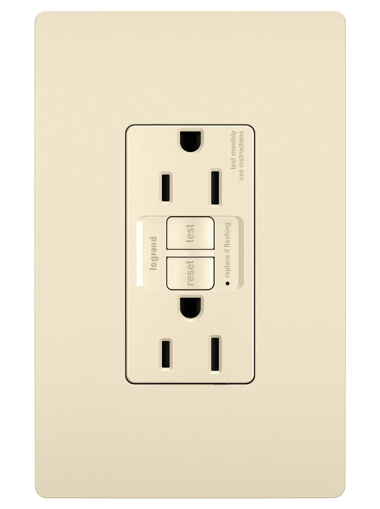 Legrand Canada - Tamper-Resistant 15A Duplex Self-Test GFCI Receptacles with SafeLock Protection - Light Almond- Union Lighting Luminaires Decor