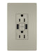 Legrand Canada - Tamper-Resistant 15A Duplex Self-Test GFCI Receptacles with SafeLock Protection, USB Type A/A C4 - Nickel- Union Lighting Luminaires Decor