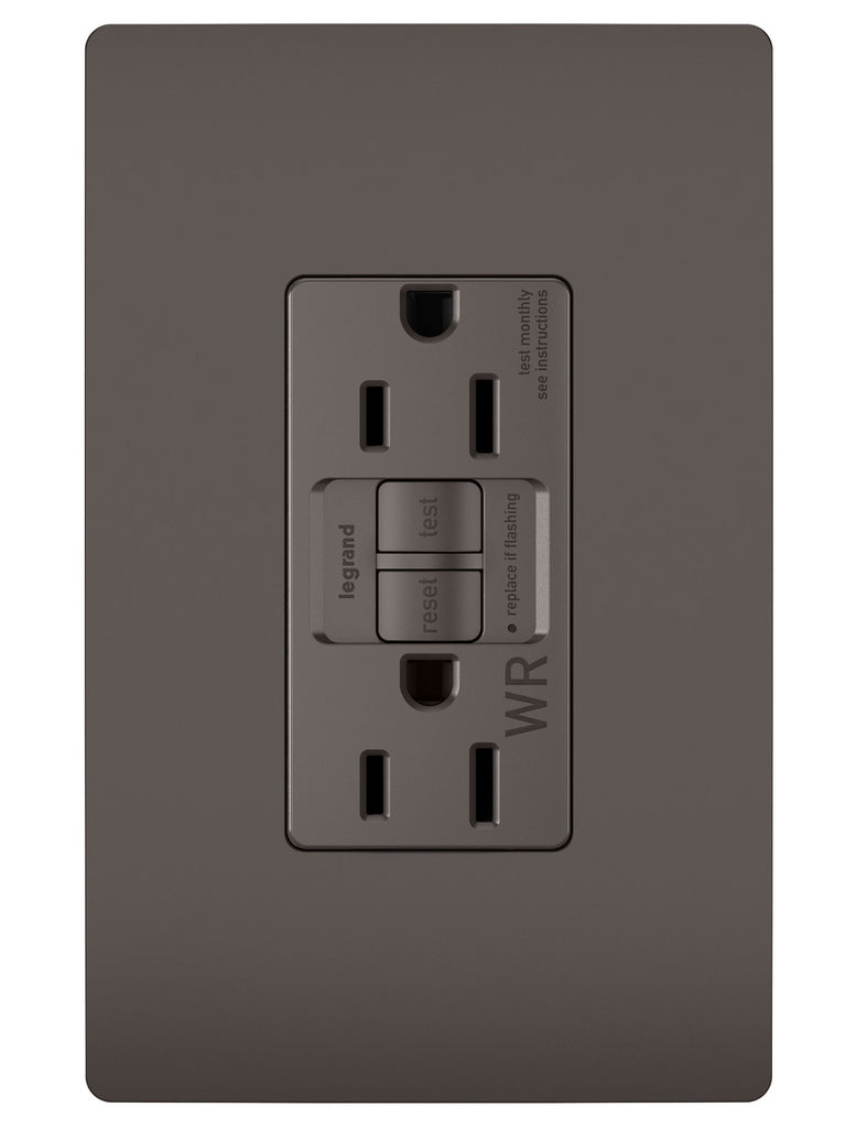 Legrand Canada - Tamper-Resistant Weather-Resistant 15A Duplex Self-Test GFCI Receptacles with SafeLock Protection - Brown- Union Lighting Luminaires Decor