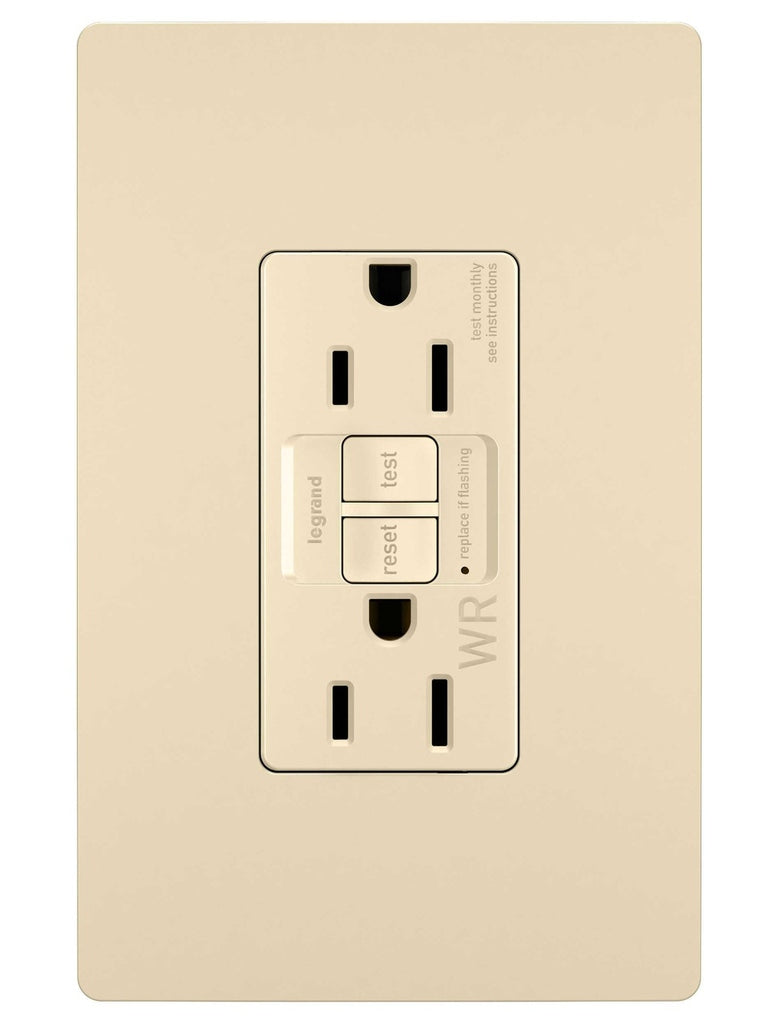 Legrand Canada - Tamper-Resistant Weather-Resistant 15A Duplex Self-Test GFCI Receptacles with SafeLock Protection - Ivory- Union Lighting Luminaires Decor