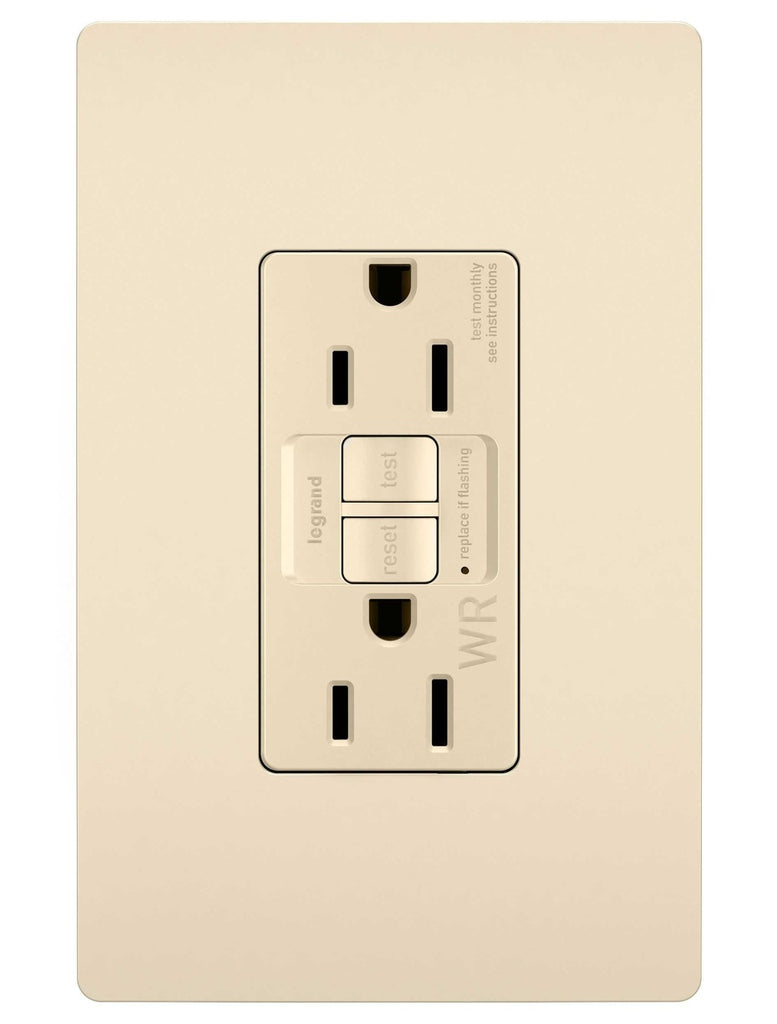 Legrand Canada - Tamper-Resistant Weather-Resistant 15A Duplex Self-Test GFCI Receptacles with SafeLock Protection - Light Almond- Union Lighting Luminaires Decor