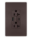 Legrand Canada - Tamper-Resistant 20A Duplex Self-Test GFCI Receptacles with SafeLock Protection, Type A/C Outlet - Dark Bronze- Union Lighting Luminaires Decor