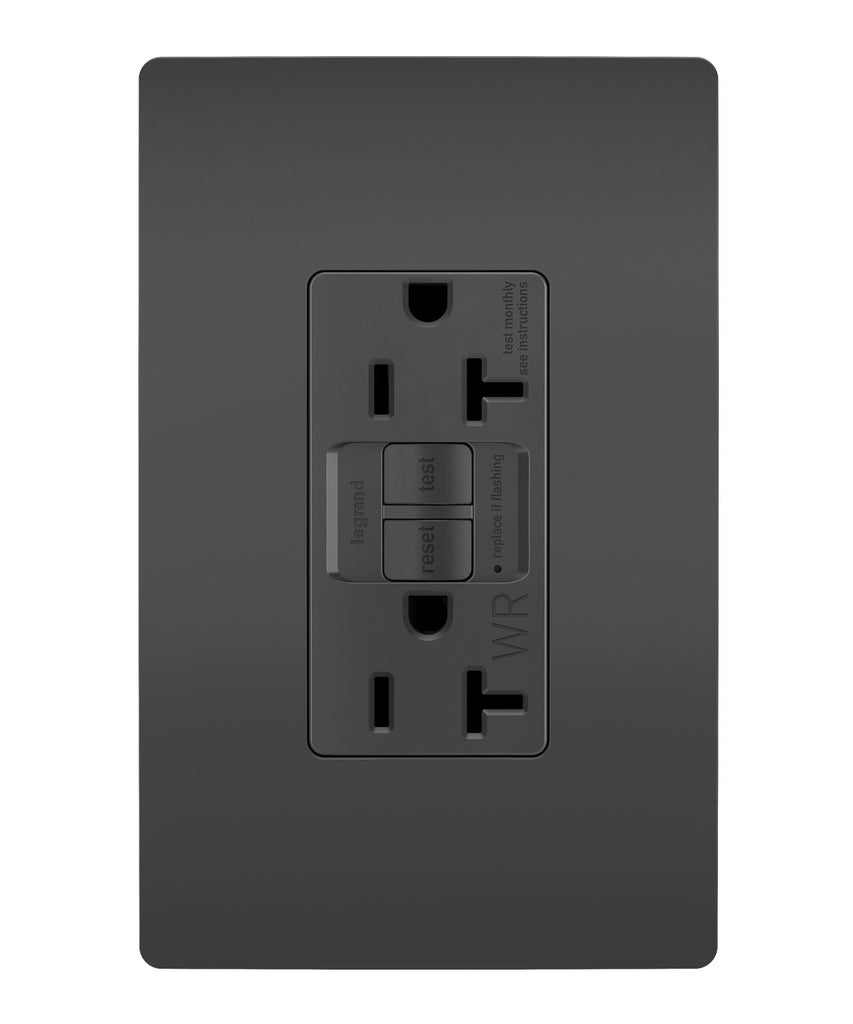 Legrand Canada - Tamper-Resistant Weather-Resistant 20A Duplex Self-Test GFCI Receptacles with SafeLock Protection - Black- Union Lighting Luminaires Decor