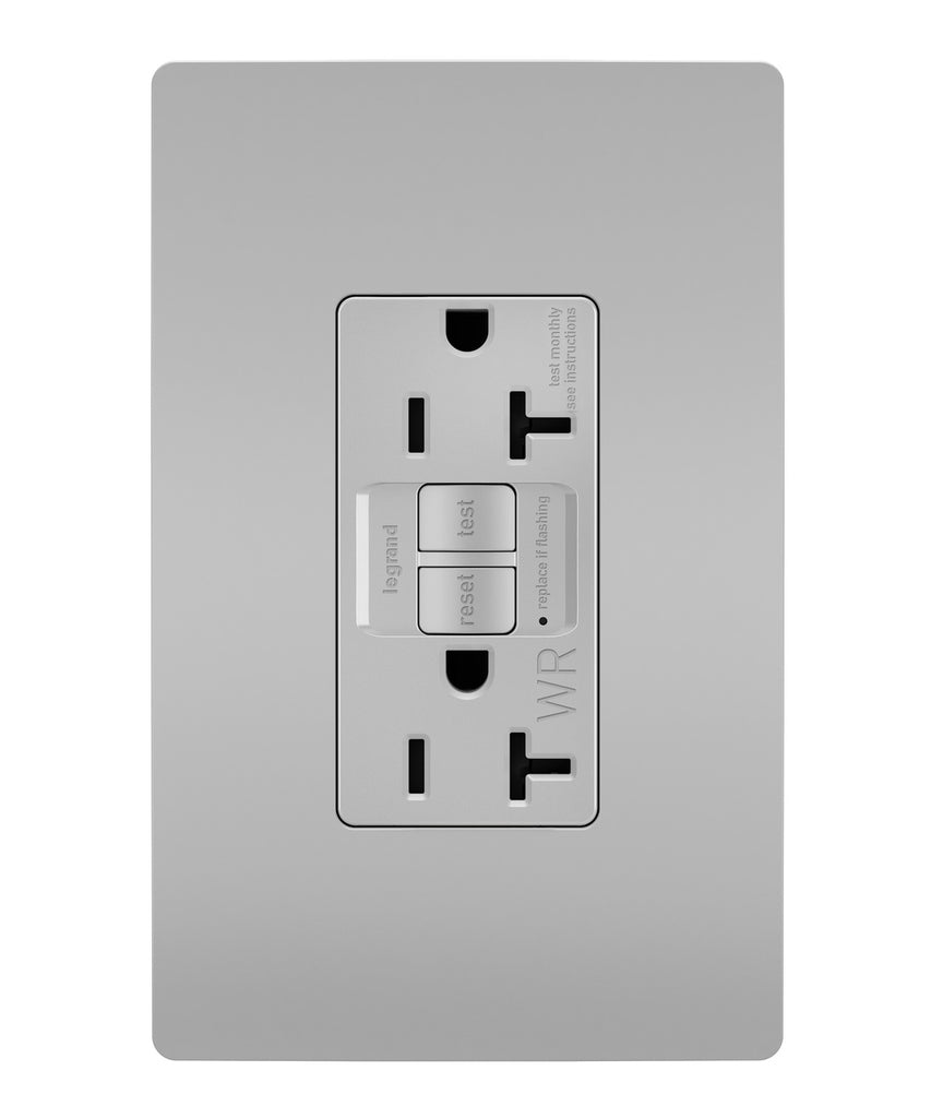 Legrand Canada - Tamper-Resistant Weather-Resistant 20A Duplex Self-Test GFCI Receptacles with SafeLock Protection - Gray- Union Lighting Luminaires Decor