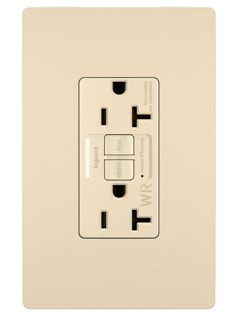Legrand Canada - Tamper-Resistant Weather-Resistant 20A Duplex Self-Test GFCI Receptacles with SafeLock Protection - Ivory- Union Lighting Luminaires Decor