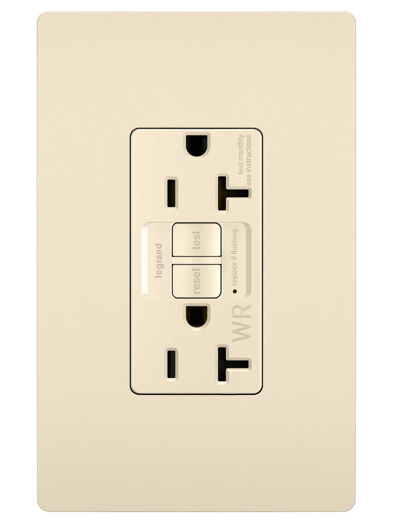 Legrand Canada - Tamper-Resistant Weather-Resistant 20A Duplex Self-Test GFCI Receptacles with SafeLock Protection - Light Almond- Union Lighting Luminaires Decor