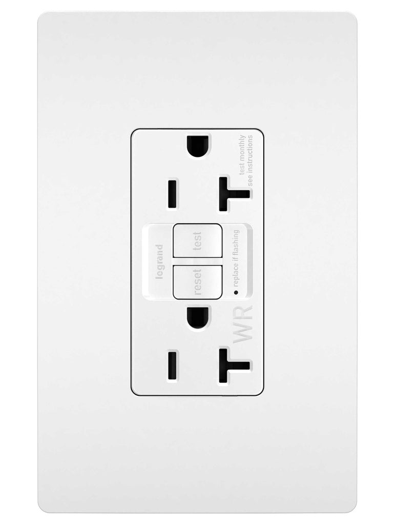 Legrand Canada - Tamper-Resistant Weather-Resistant 20A Duplex Self-Test GFCI Receptacles with SafeLock Protection - White- Union Lighting Luminaires Decor
