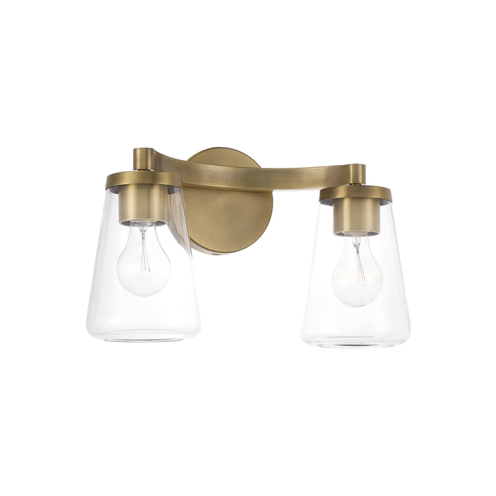 Capital Lighting - Two Light Vanity - Aaron - Aged Brass- Union Lighting Luminaires Decor