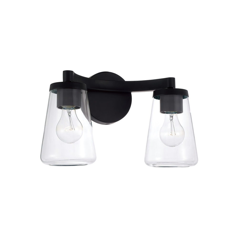 Capital Lighting - Two Light Vanity - Aaron - Matte Black- Union Lighting Luminaires Decor