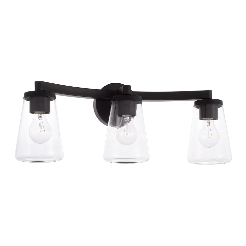 Capital Lighting - Three Light Vanity - Aaron - Matte Black- Union Lighting Luminaires Decor