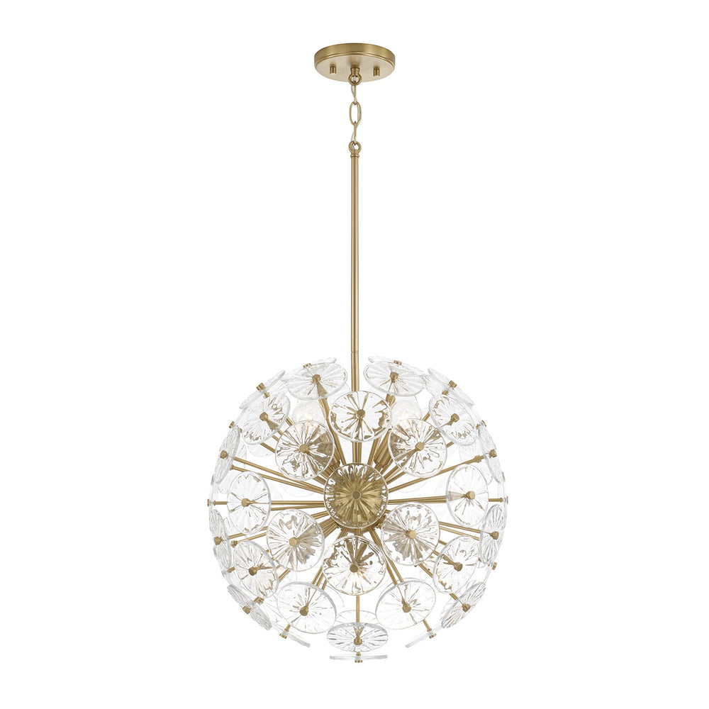 Capital Lighting - Eight Light Pendant - Emelie - Matte Brass- Union Lighting Luminaires Decor