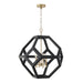 Capital Lighting - Four Light Pendant - Geo - Flat Black and Matte Brass- Union Lighting Luminaires Decor