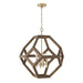 Capital Lighting - Four Light Pendant - Geo - Nordic Wood and Matte Brass- Union Lighting Luminaires Decor