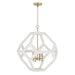 Capital Lighting - Four Light Pendant - Geo - Flat White and Matte Brass- Union Lighting Luminaires Decor