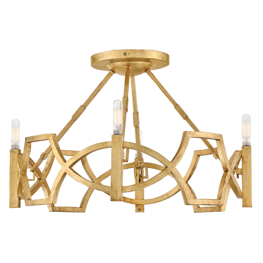 Hinkley Canada - LED Semi-Flush Mount - Leona - Distressed Brass- Union Lighting Luminaires Decor