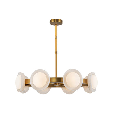 Alora Canada - LED Chandelier - Alonso - Vintage Brass/Alabaster- Union Lighting Luminaires Decor