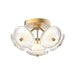 Alora Canada - LED Flush Mount - Hera - Brushed Gold/Clear Ribbed Glass- Union Lighting Luminaires Decor