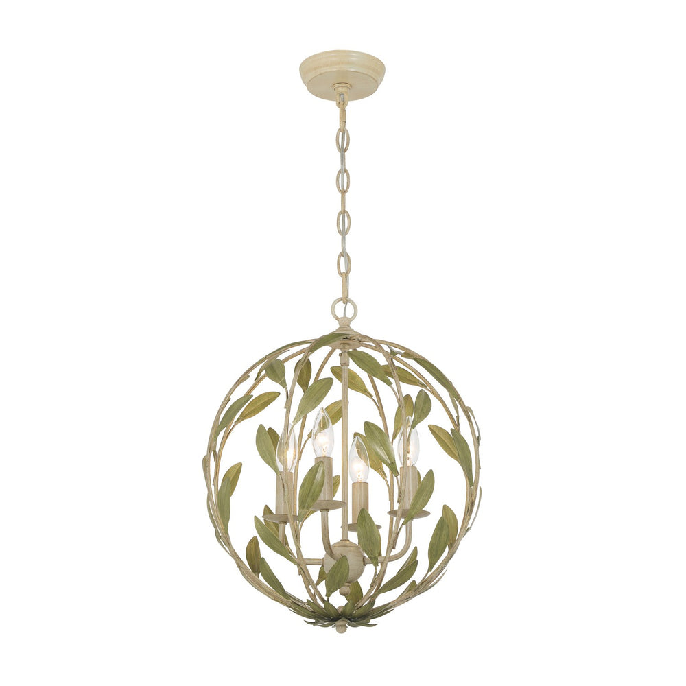 Crystorama - Four Light Chandelier - Broche - Champagne Green Tea- Union Lighting Luminaires Decor