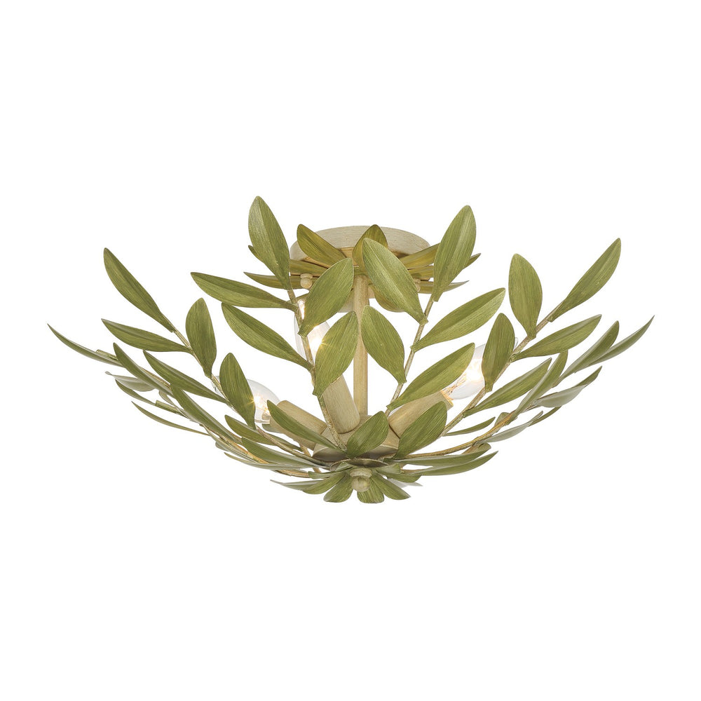 Crystorama - Four Light Semi Flush Mount - Broche - Champagne Green Tea- Union Lighting Luminaires Decor