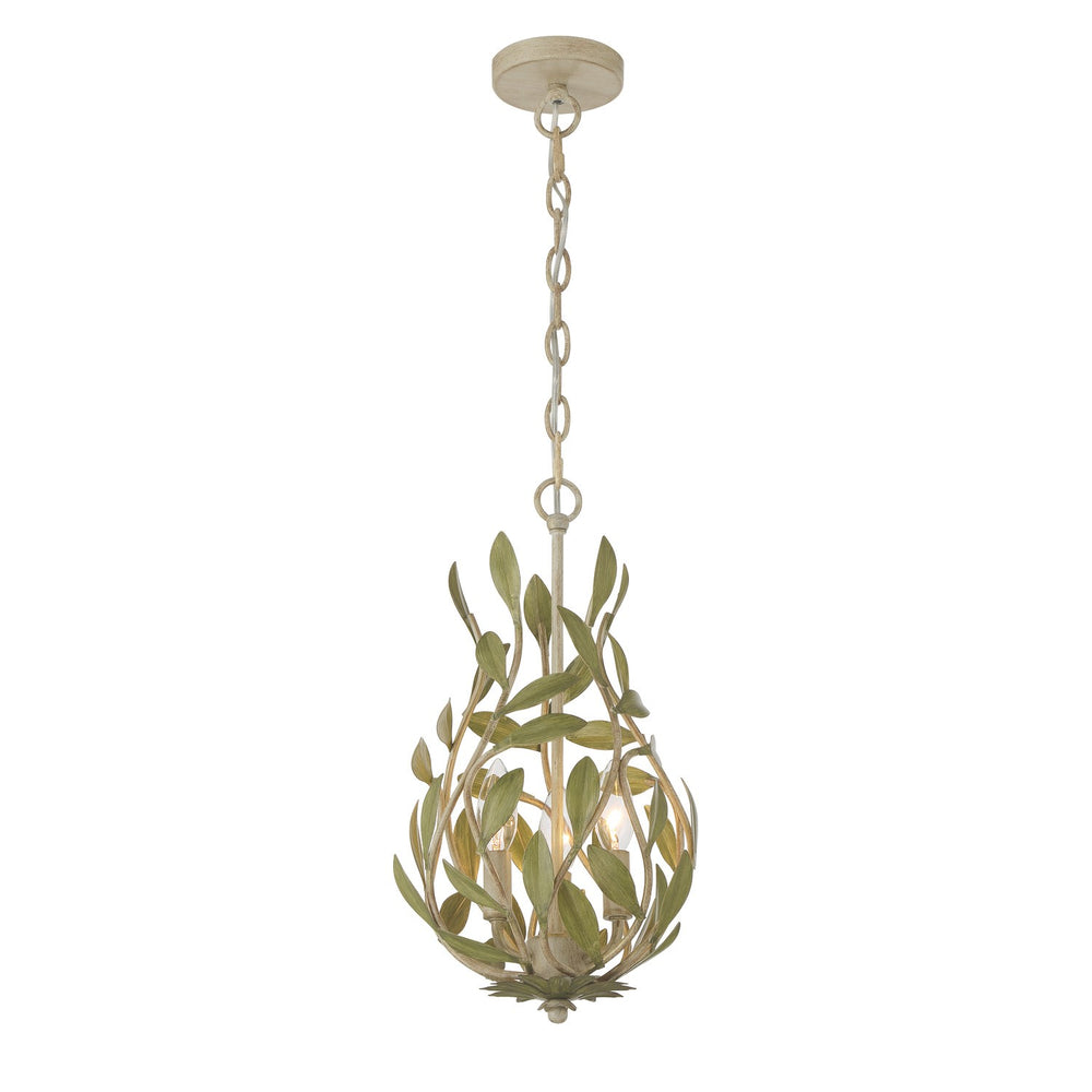 Crystorama - Three Light Chandelier - Broche - Champagne Green Tea- Union Lighting Luminaires Decor
