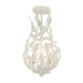 Crystorama - Three Light Semi Flush Mount - Broche - Matte White- Union Lighting Luminaires Decor