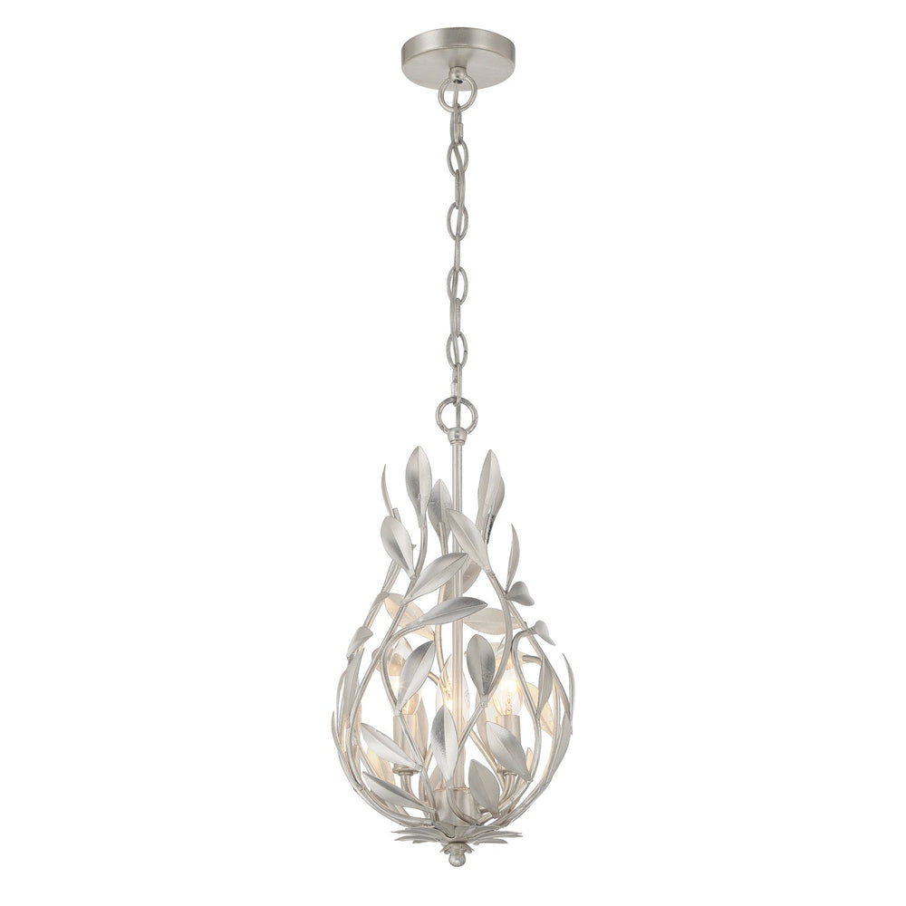 Crystorama - Three Light Chandelier - Broche - Antique Silver- Union Lighting Luminaires Decor