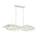Crystorama - Six Light Linear Chandelier - Broche - Matte White- Union Lighting Luminaires Decor
