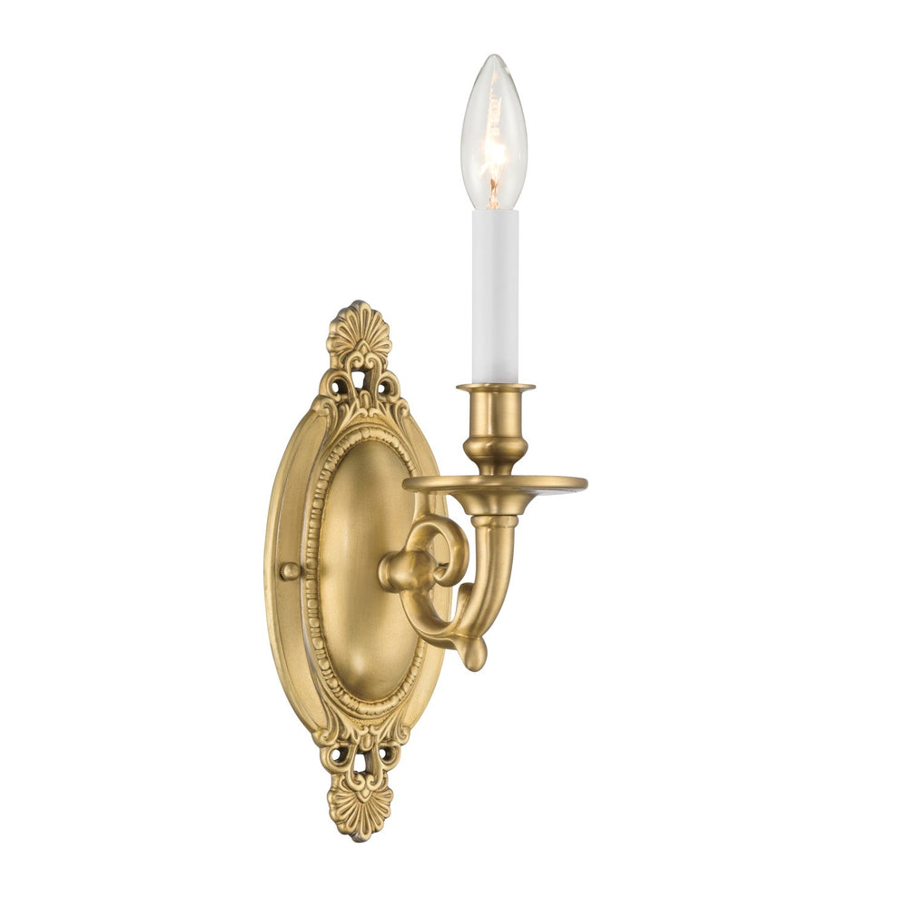 Crystorama - One Light Wall Sconce - Milford - Aged Brass- Union Lighting Luminaires Decor