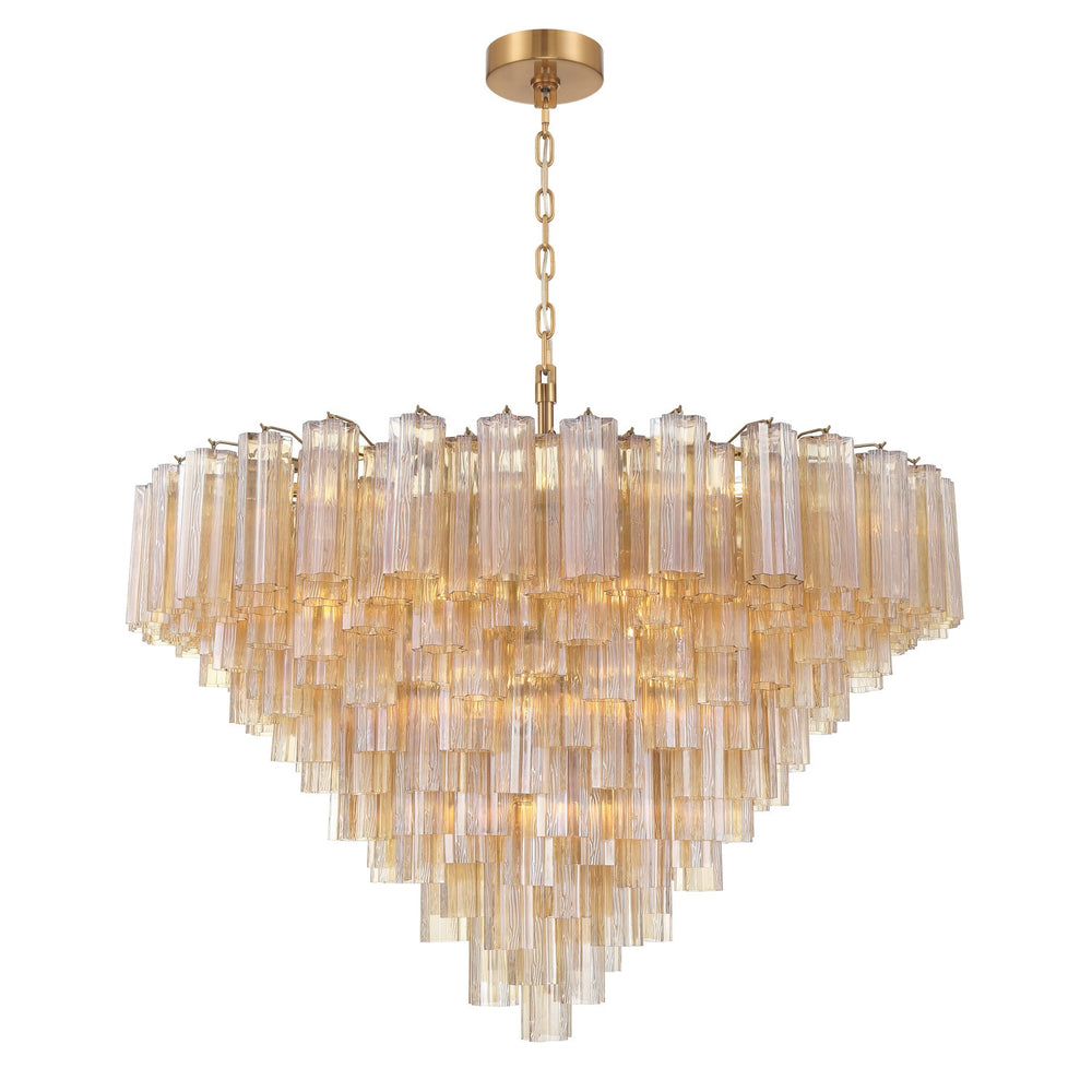 Crystorama - 28 Light Chandelier - Addis - Aged Brass- Union Lighting Luminaires Decor