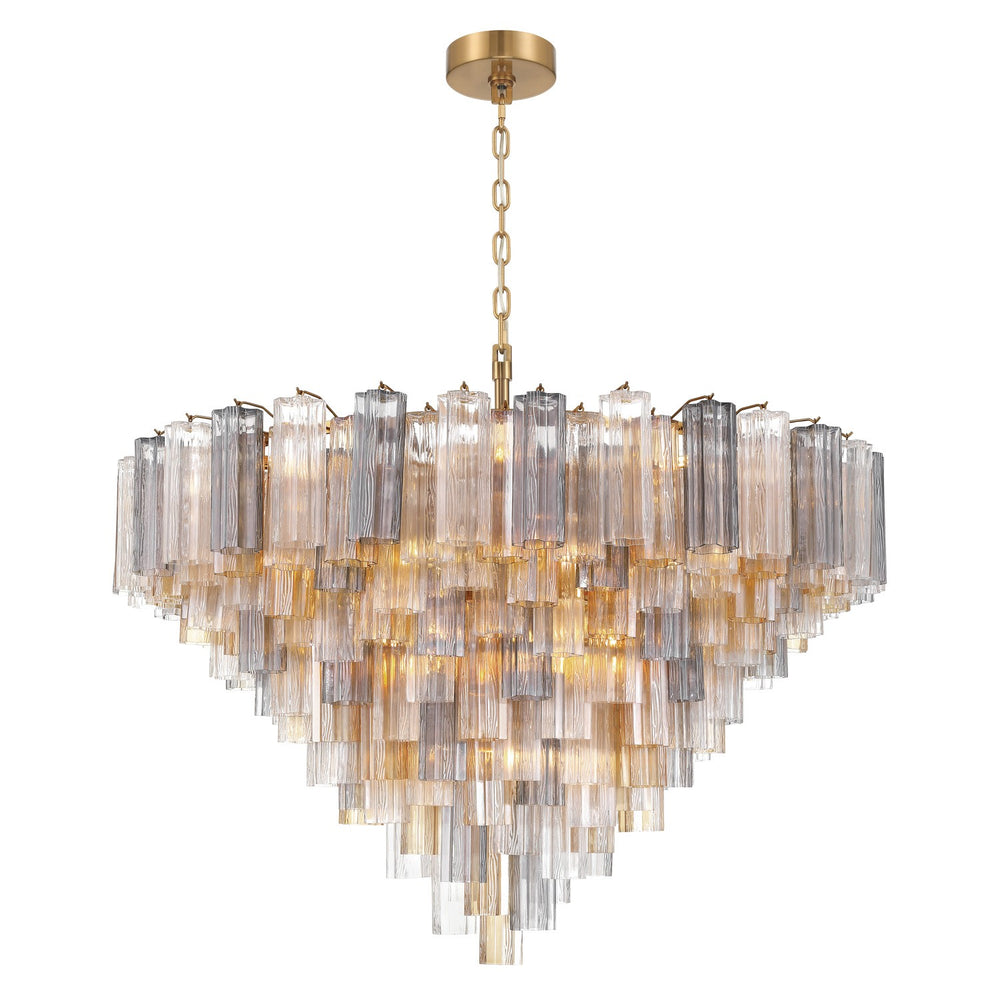 Crystorama - 28 Light Chandelier - Addis - Aged Brass- Union Lighting Luminaires Decor