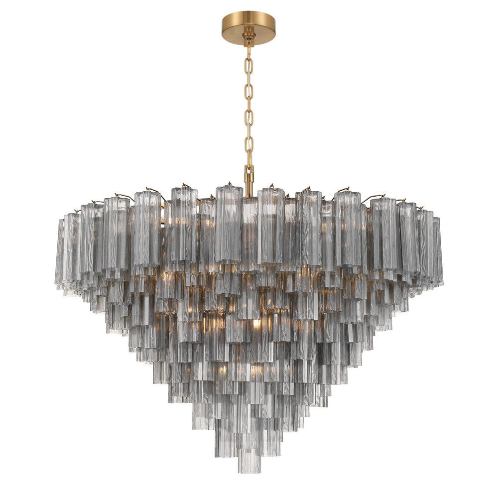 Crystorama - 28 Light Chandelier - Addis - Aged Brass- Union Lighting Luminaires Decor