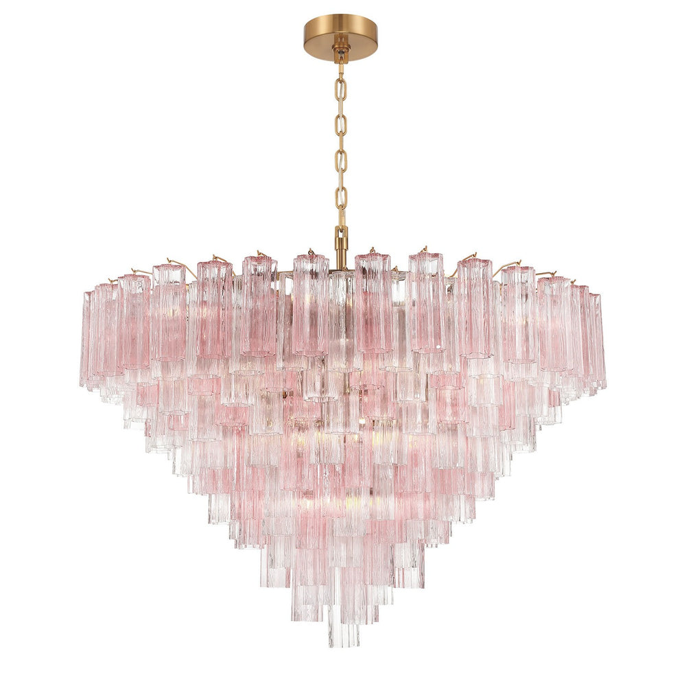 Crystorama - 28 Light Chandelier - Addis - Aged Brass- Union Lighting Luminaires Decor