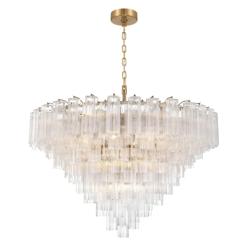 Crystorama - 28 Light Chandelier - Addis - Aged Brass- Union Lighting Luminaires Decor