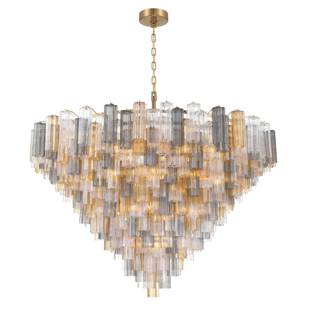 Crystorama - 40 Light Chandelier - Addis - Aged Brass- Union Lighting Luminaires Decor