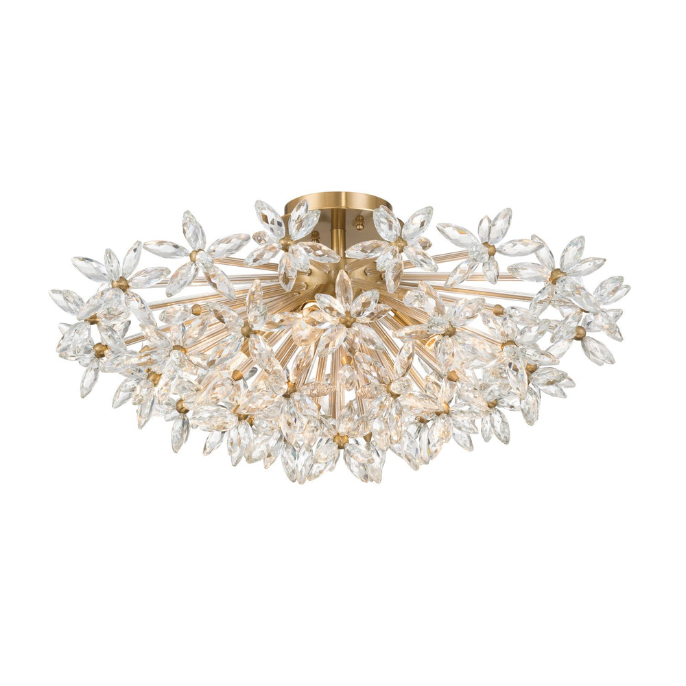 Crystorama - Four Light Semi Flush Mount - Adley - Aged Brass- Union Lighting Luminaires Decor