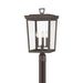 Crystorama - Three Light Outdoor Post Mount - Belmont - Twilight Bronze- Union Lighting Luminaires Decor