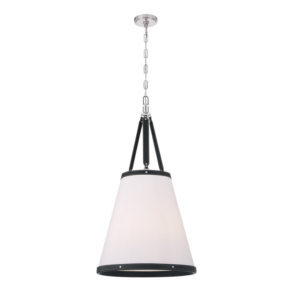 Crystorama - Four Light Pendant - Callahan - Polished Nickel- Union Lighting Luminaires Decor