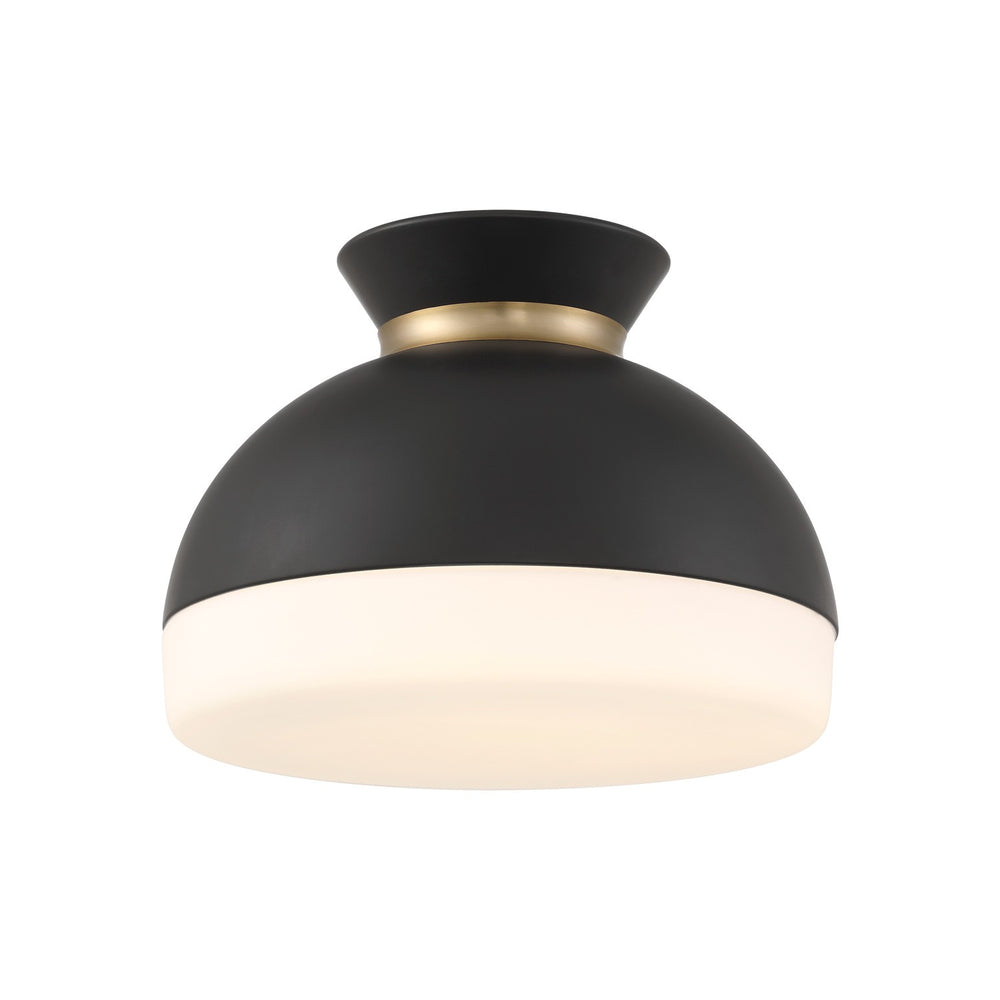 Crystorama - Two Light Flush Mount - Gidget - Matte Black + Vibrant Gold- Union Lighting Luminaires Decor