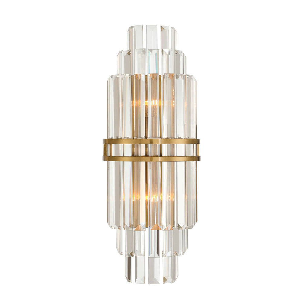 Crystorama - Two Light Wall Sconce - Hayes - Aged Brass- Union Lighting Luminaires Decor