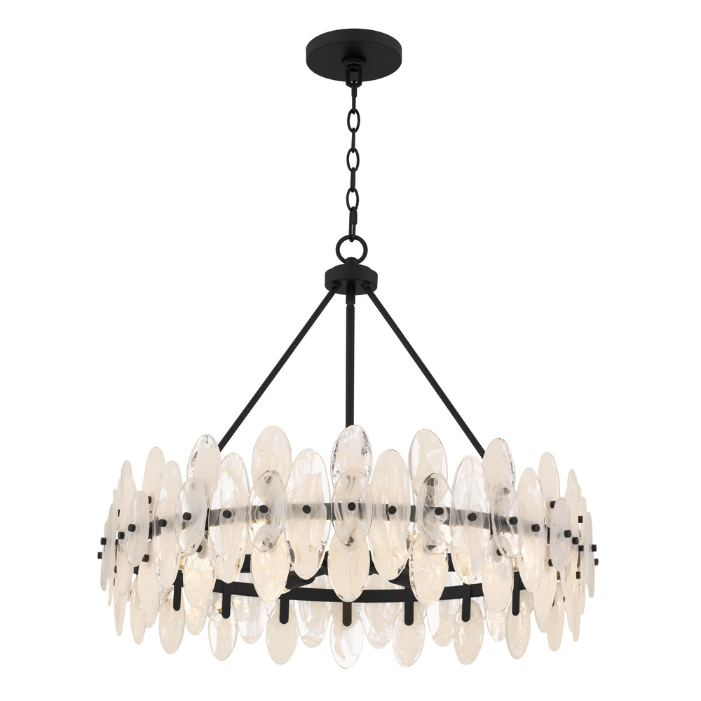 Quoizel - Six Light Pendant - Abigail - Matte Black- Union Lighting Luminaires Decor