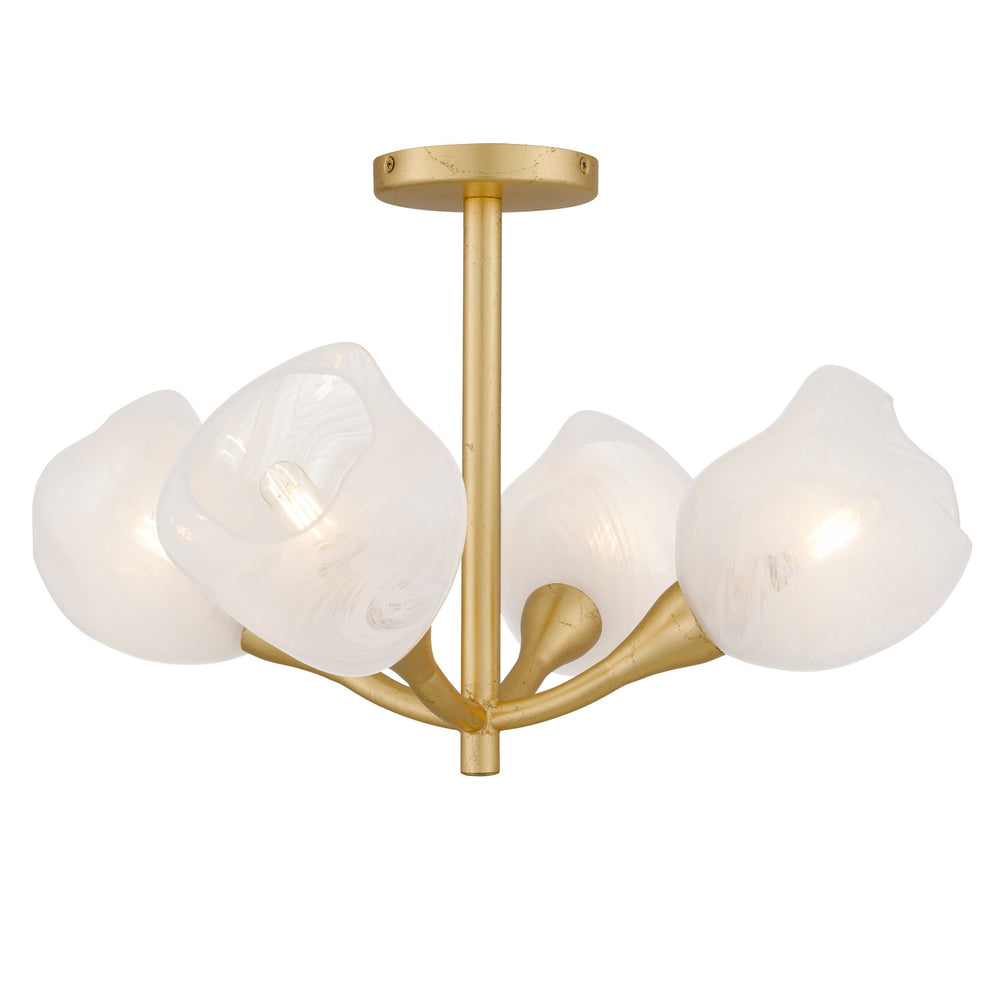 Quoizel - Four Light Semi-Flush Mount - Adelyn - Gold Leaf- Union Lighting Luminaires Decor
