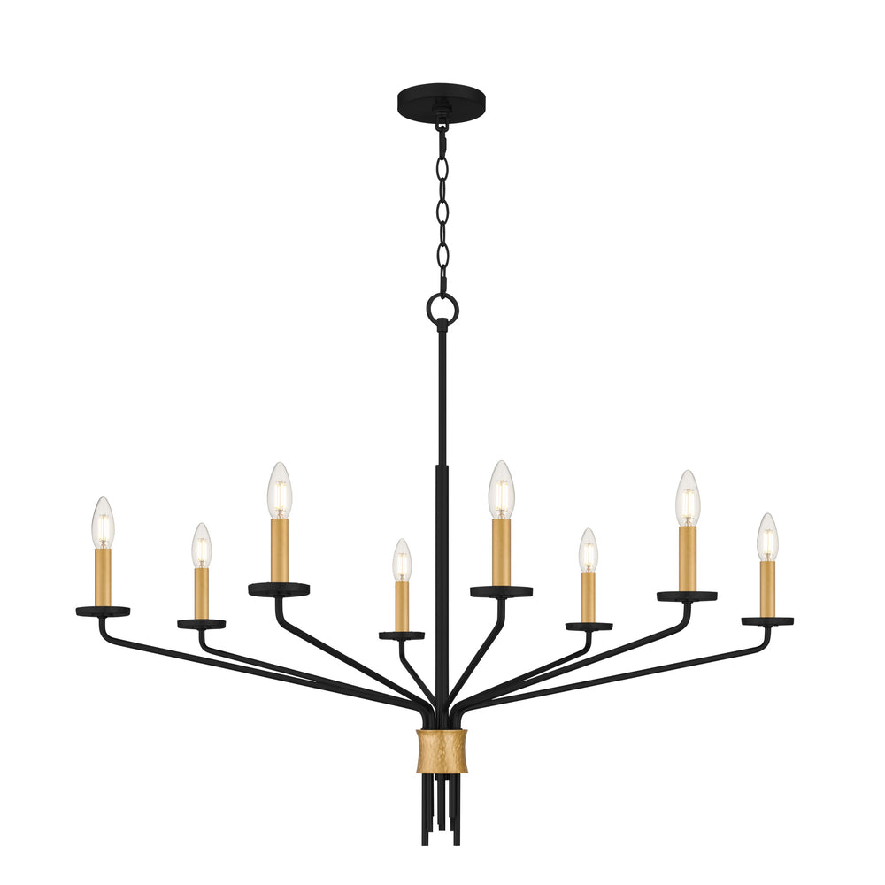 Quoizel - Eight Light Chandelier - Alexander - Matte Black- Union Lighting Luminaires Decor