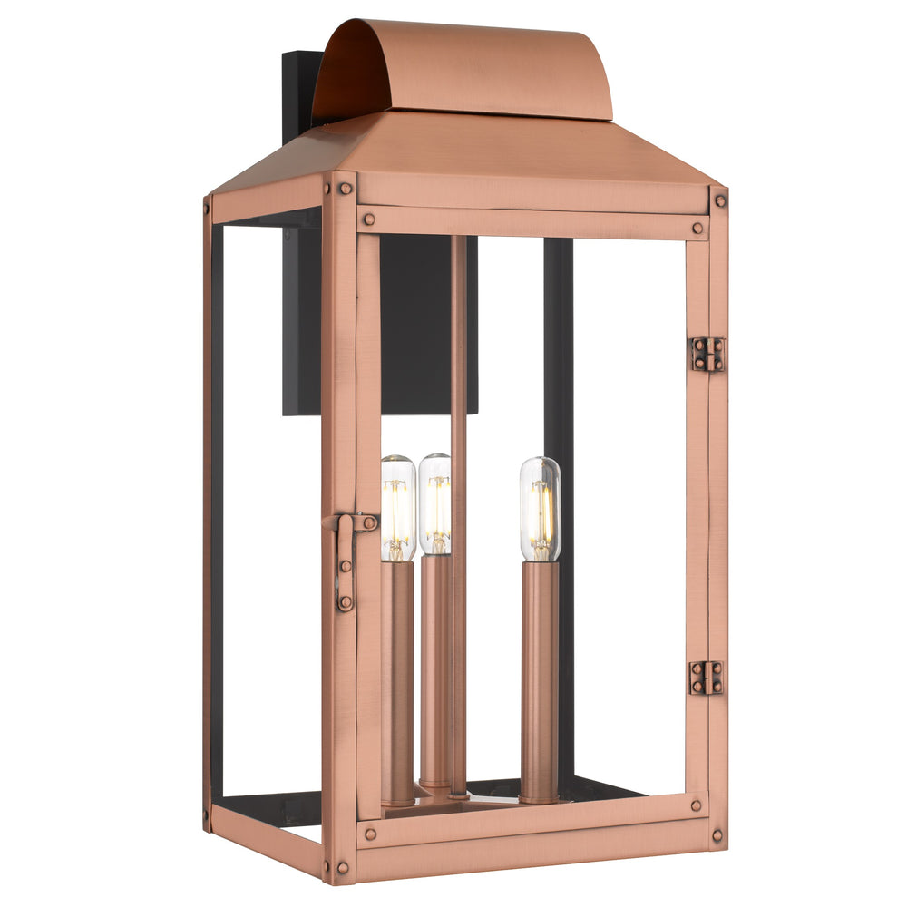 Quoizel - Three Light Outdoor Wall Lantern - Beryn - Aged Copper- Union Lighting Luminaires Decor