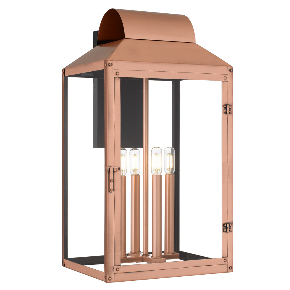 Quoizel - Four Light Outdoor Wall Lantern - Beryn - Aged Copper- Union Lighting Luminaires Decor