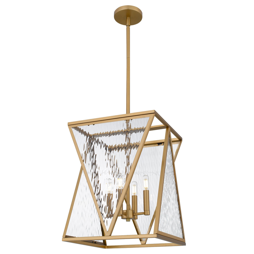 Quoizel - Four Light Pendant - Clovis - Brushed Weathered Brass- Union Lighting Luminaires Decor