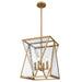 Quoizel - Four Light Pendant - Clovis - Brushed Weathered Brass- Union Lighting Luminaires Decor