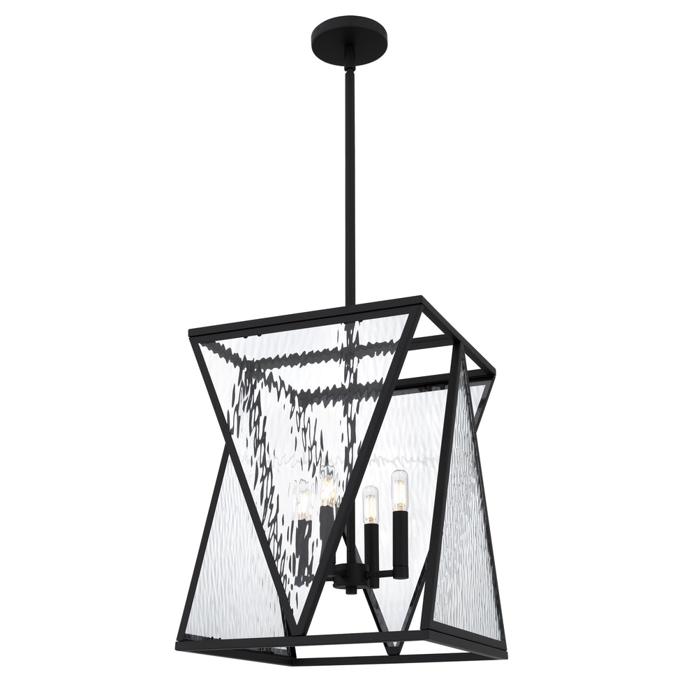 Quoizel - Four Light Pendant - Clovis - Matte Black- Union Lighting Luminaires Decor