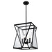 Quoizel - Four Light Pendant - Clovis - Matte Black- Union Lighting Luminaires Decor