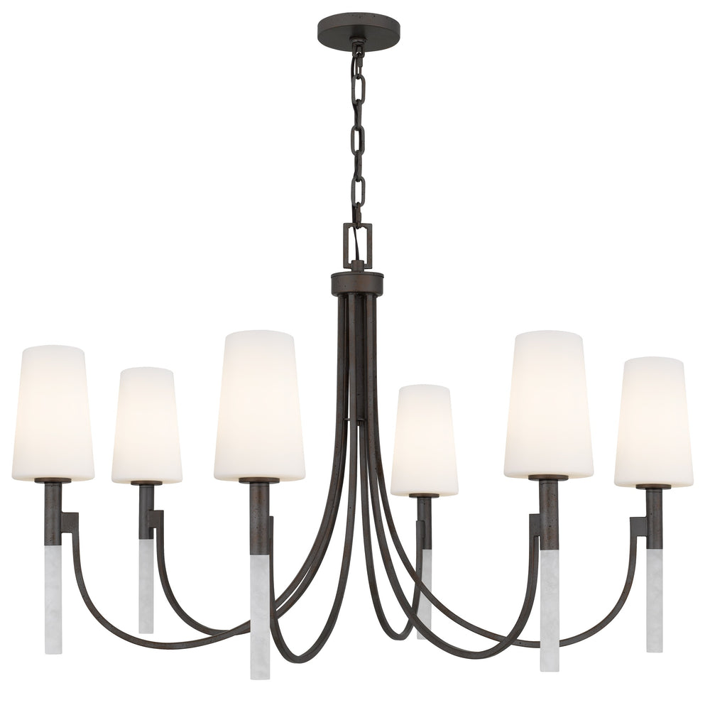 Quoizel - Six Light Chandelier - Eloura - Iron Gate- Union Lighting Luminaires Decor